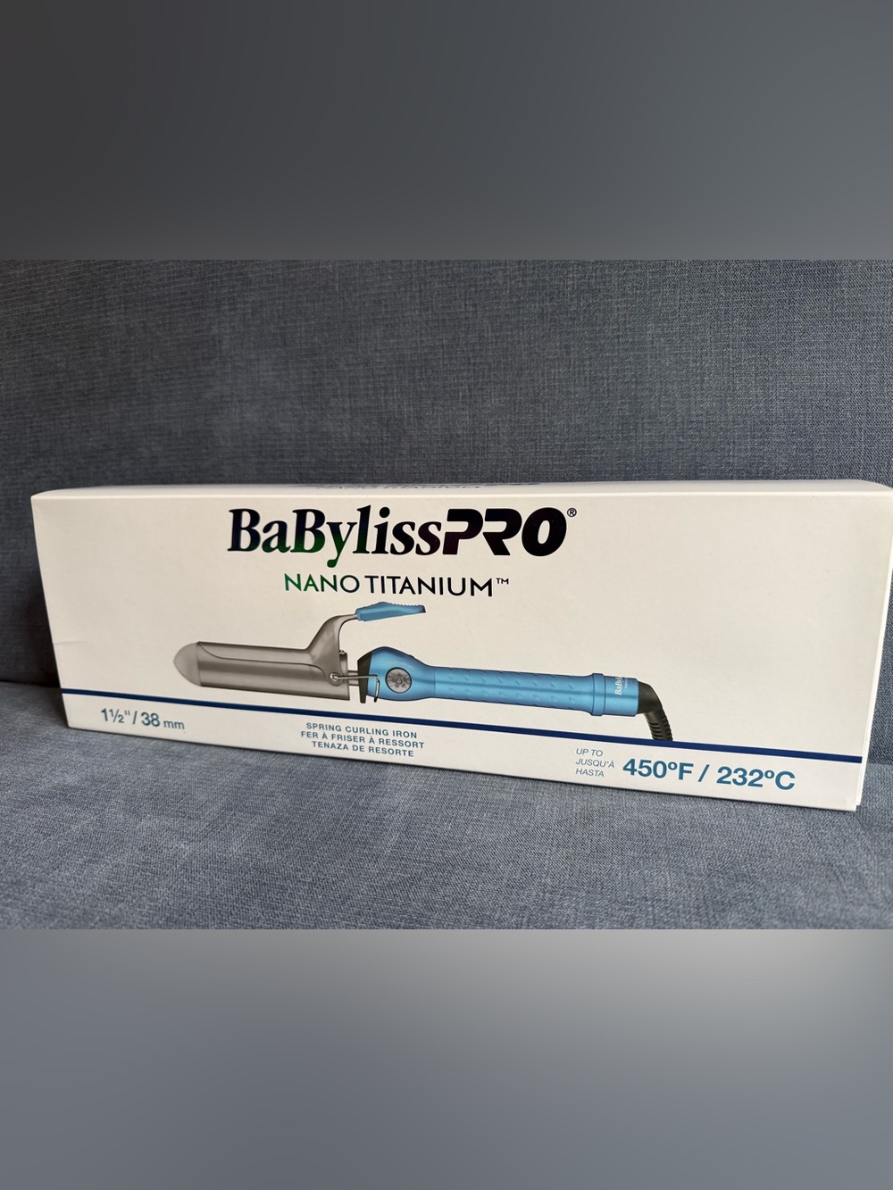 BabylissPRO Nano Titanium 1 1/5” Spring Curling Iron Hair Styling Tool New